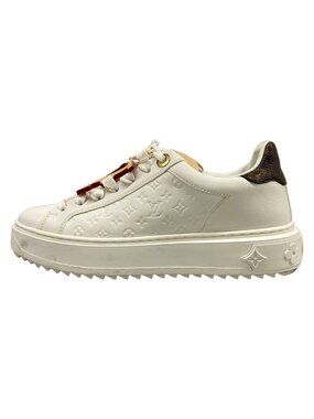 Louis Vuitton Sneakers 36 White Beige Leather